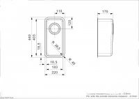 Маленькая стальная мойка Reginox ELITE Kansas L 18х40 Small 22х44 см схема 2