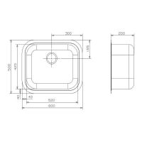 Мойка Reginox ELEGANCE Chicago L 60х50 см схема 2