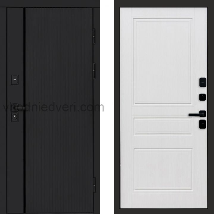 Входная дверь Termo-door Урбан Black - Классика Белое дерево