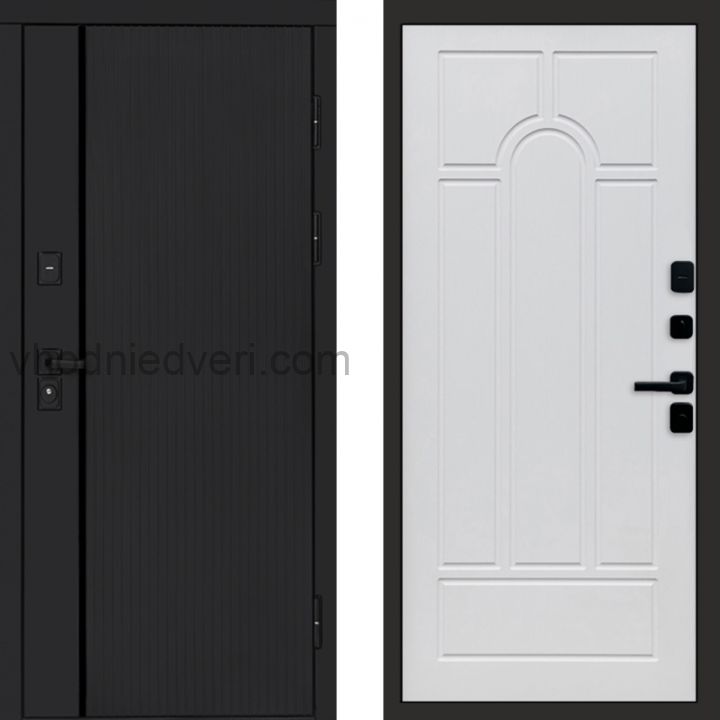 Входная дверь Termo-door Урбан Black - Арка Белое дерево
