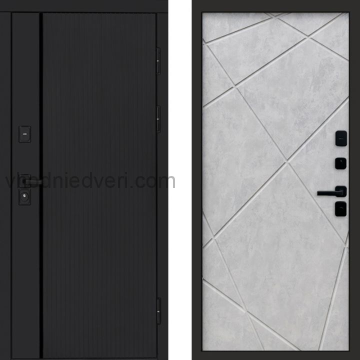 Входная дверь Termo-door Урбан Black - Лучи Бетон светлый
