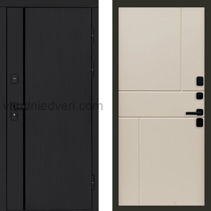 Входная дверь Termo-door Урбан Black - Горизонт Слоновая кость