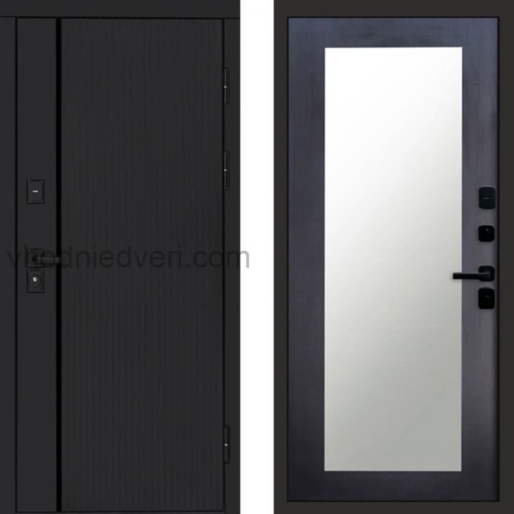 Входная дверь Termo-door Урбан Black - Зеркало триумф Венге