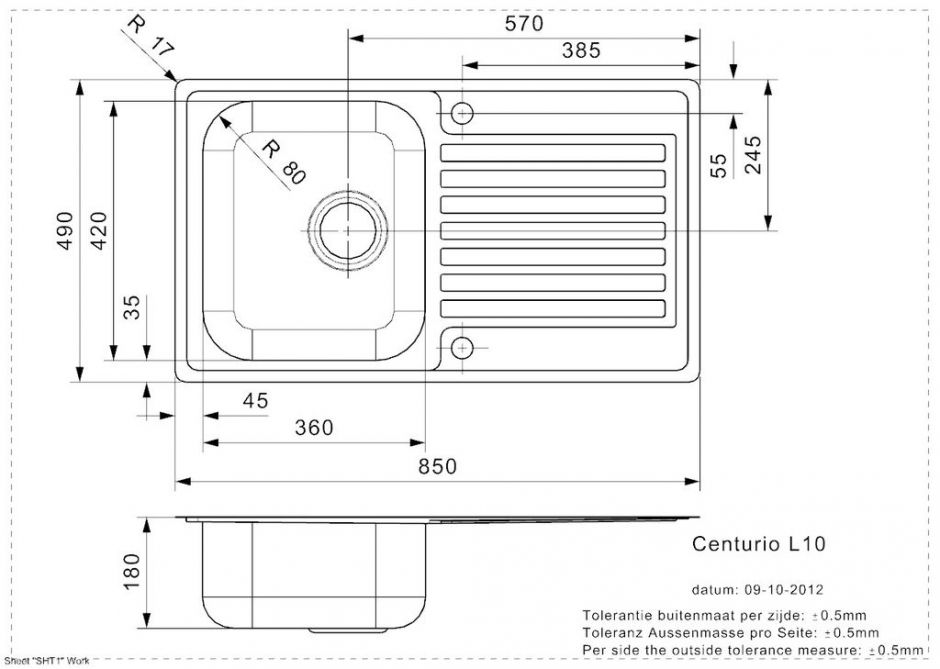 Мойка Reginox ELITE Centurio L10 (реверсивная) 85х49 см ФОТО