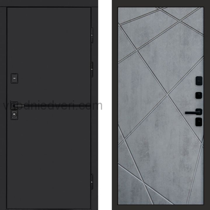 Входная дверь Termo-door Тренд Black - Лучи Бетон темный