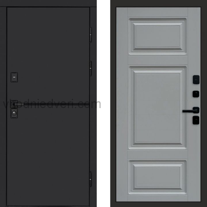 Входная дверь Termo-door Тренд Black - Лион Грей софт