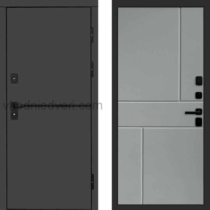 Входная дверь Termo-door Тренд Графит - Горизонт Грей софт