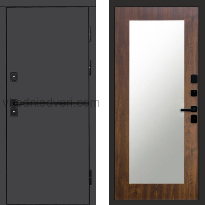 Входная дверь Termo-door Тренд Графит - Зеркало триумф Дуб