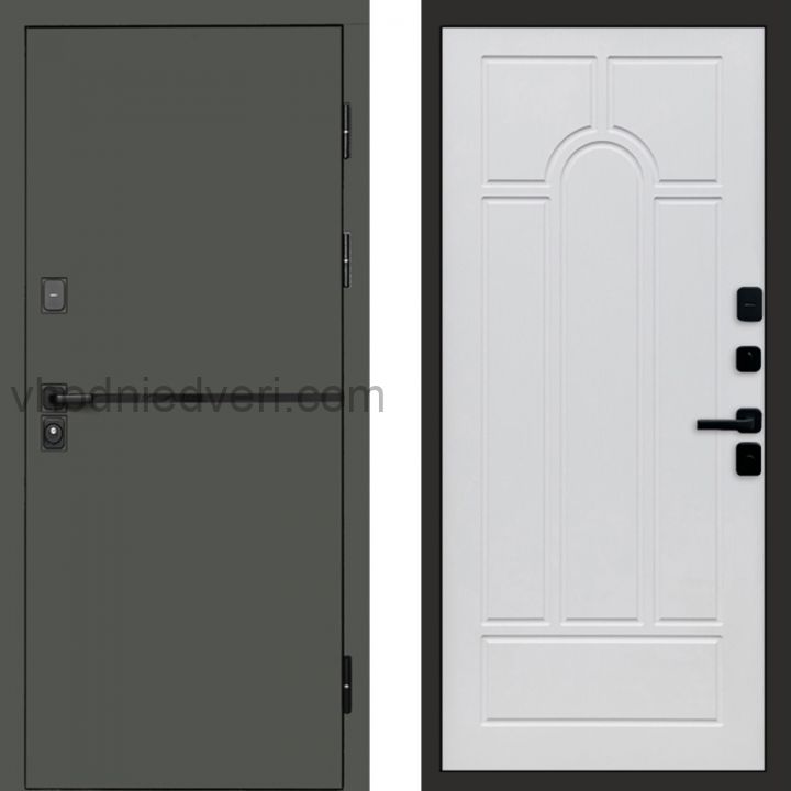Входная дверь Termo-door Тренд Грин - Арка Белое дерево