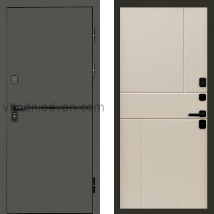 Входная дверь Termo-door Тренд Грин - Горизонт Слоновая кость