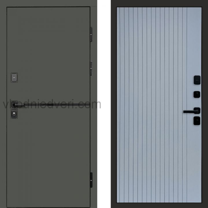 Входная дверь Termo-door Тренд Грин - FLAT Грей софт