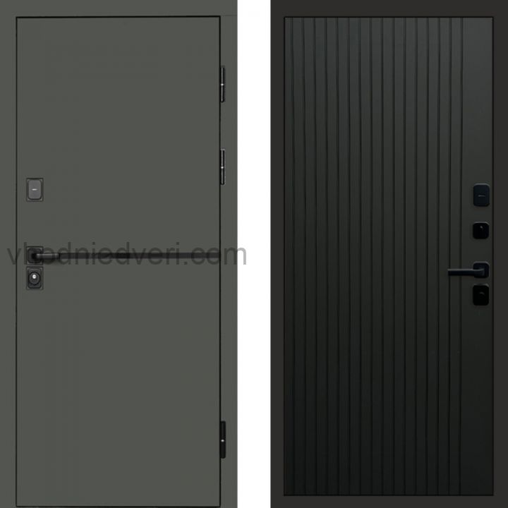 Входная дверь Termo-door Тренд Грин - FLAT Черный кварц