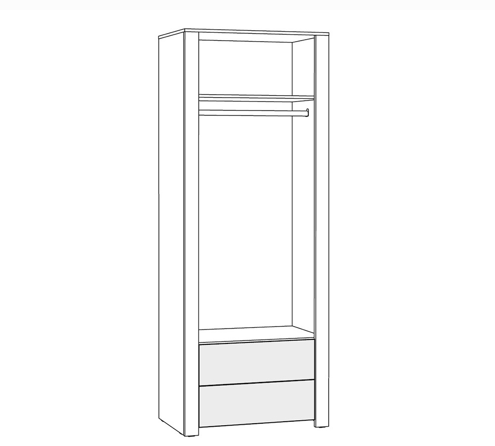 Джастин Шкаф для одежды 13.339 белый/дуб белый