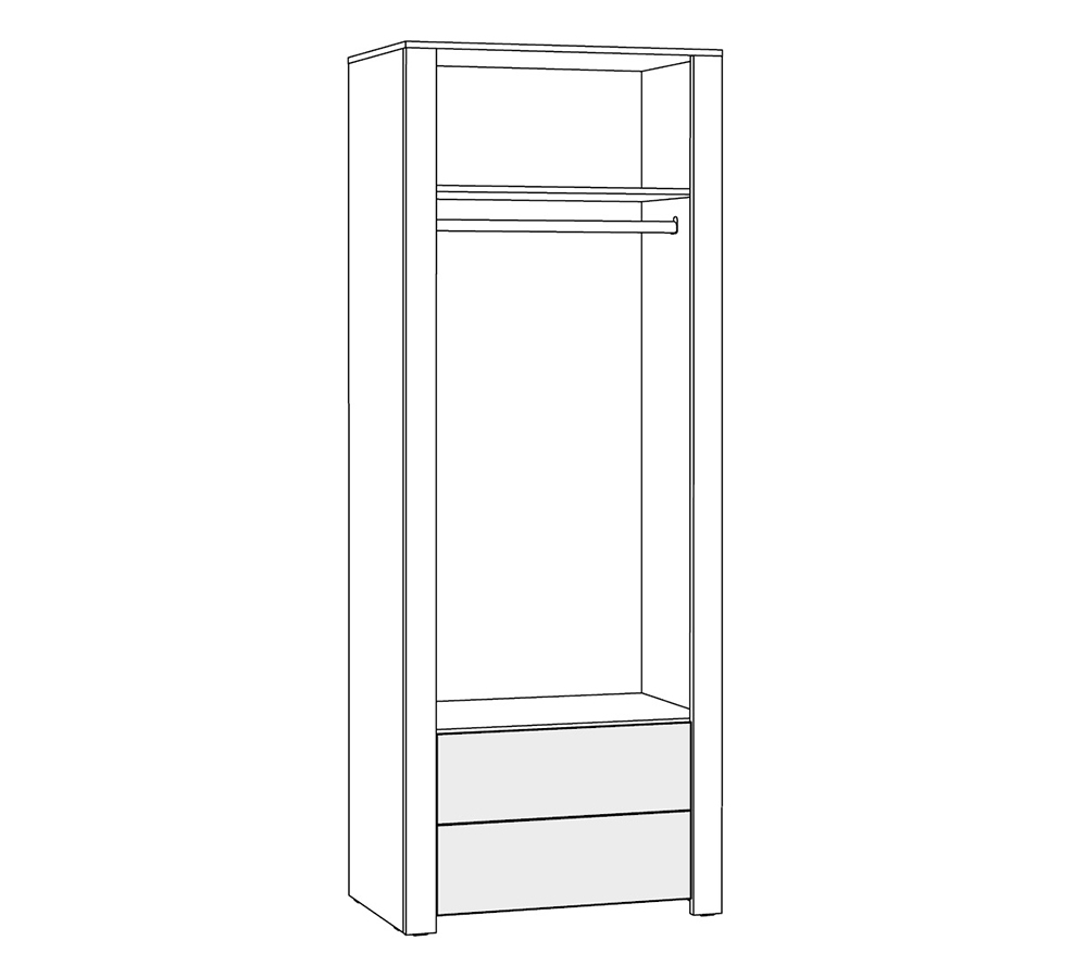 Детская Джастин 2 белый/дуб белый