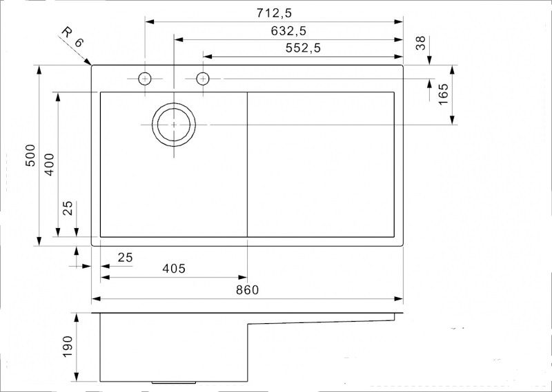 Мойка Reginox ELITE Ontario L 10 (left) 86х50 см ФОТО