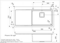Мойка Reginox ELITE Phoenix L 50 (right) 100х51 см схема 2