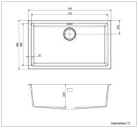 Мойка Reginox REGI GRANITE Amsterdam 72 78х46 см схема 2 Мойка Reginox REGI GRANITE Amsterdam 72 78х46 см схема 2