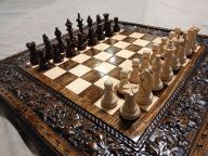 Шахматы + нарды резные «Виноград» 50