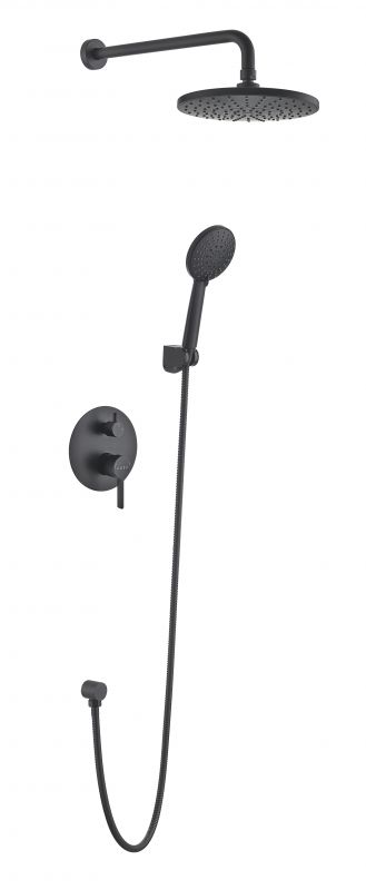 Душевая система VODA скрытого монтажа, Vessel Black Set_3in1, VODA