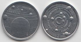 Турция 1 куруш "Планеты Солнечной системы. Нептун" 2022 год UNC