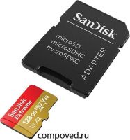 Карта памяти 128Gb MicroSD SanDisk Extreme + SD адаптер (SDSQXAA-128G-GN6MA)