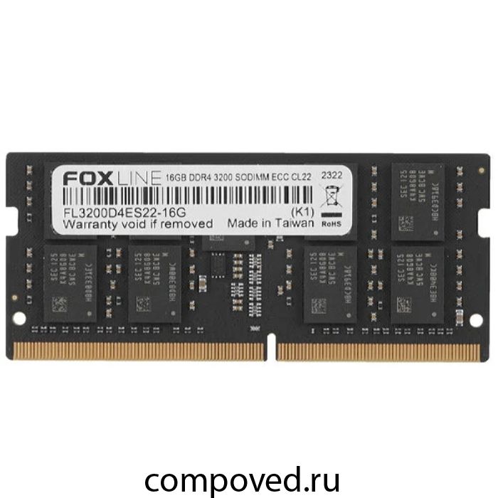 Оперативная память 16Gb DDR4 3200MHz Foxline ECC SO-DIMM (FL3200D4ES22-16G)