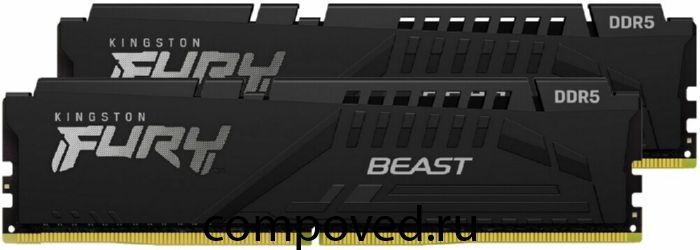 Оперативная память 16Gb DDR5 5200MHz Kingston Fury Beast (KF552C40BBK2-16) (2x8Gb KIT)