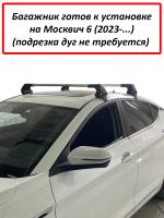 Багажник на крышу Москвич 6 (2023-...), ED Tana, с замком, серебристые крыловидные дуги