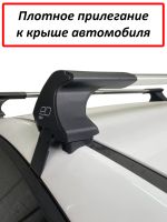 Багажник на крышу Москвич 6 (2023-...), ED Tana, с замком, серебристые крыловидные дуги