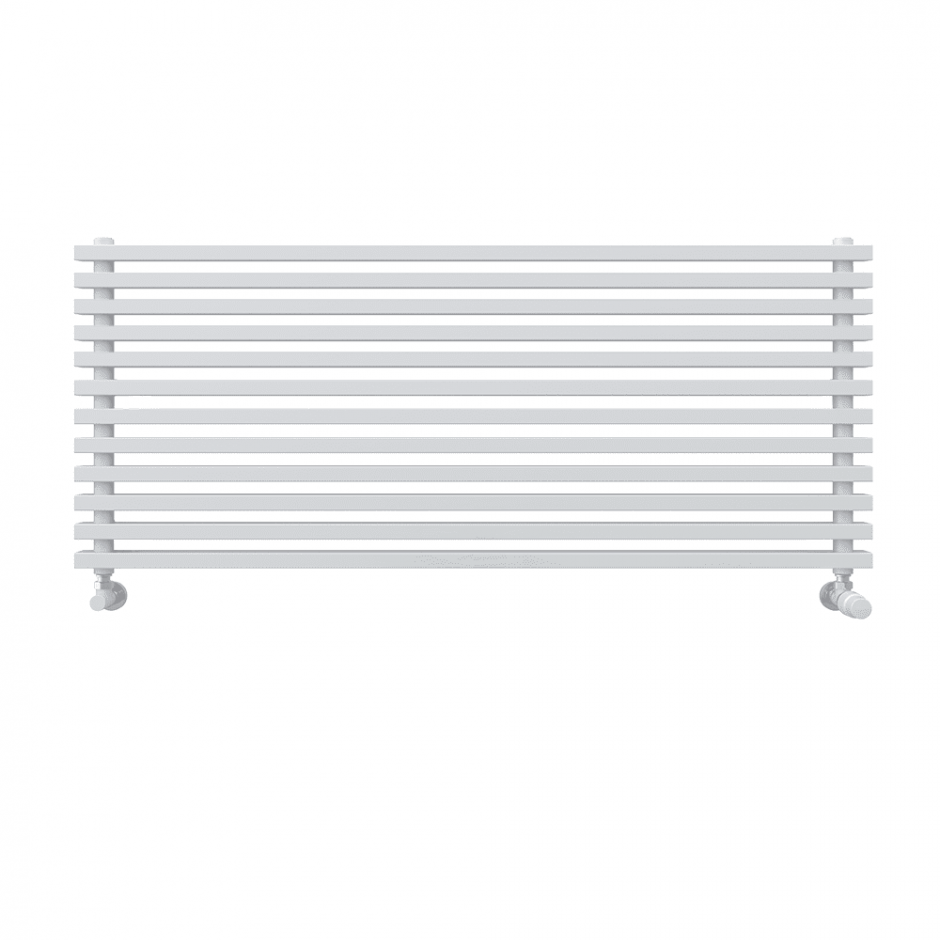 Горизонтальный радиатор с квадратными колонками КЗТО QUADRUM NEO 50 H 1500 RAL 9016 ФОТО