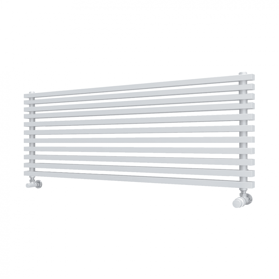 Горизонтальный радиатор с квадратными колонками КЗТО QUADRUM NEO 50 H 1250 RAL 9016 ФОТО