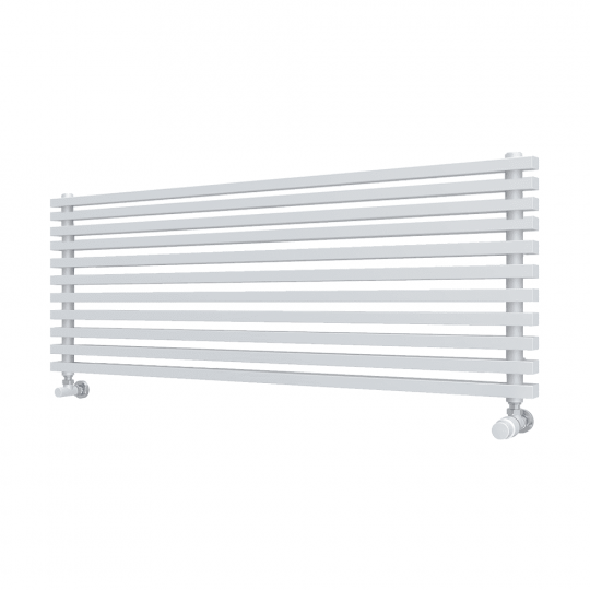 Горизонтальный радиатор с квадратными колонками КЗТО QUADRUM NEO 50 H 1250 RAL 9016 схема 2