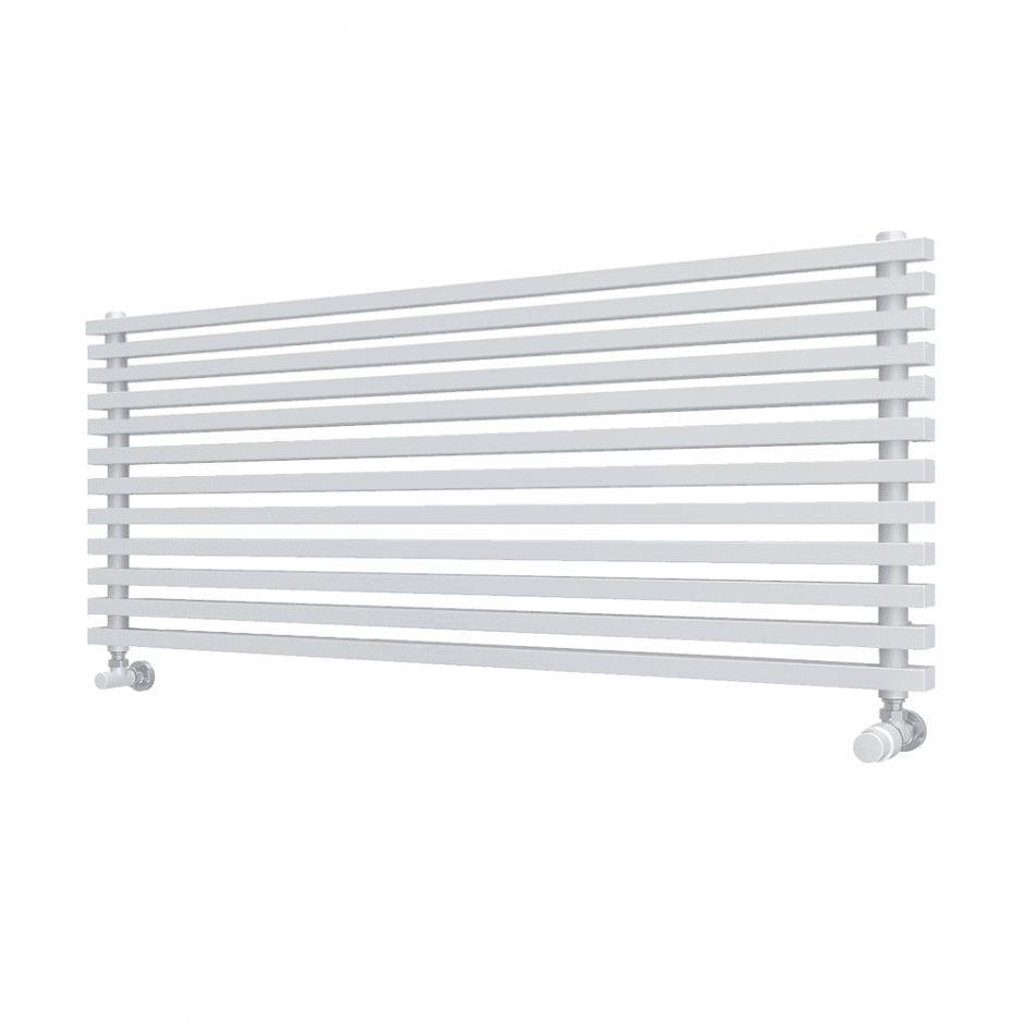 Горизонтальный радиатор с квадратными колонками КЗТО QUADRUM NEO 50 H 1250 RAL 9016 ФОТО