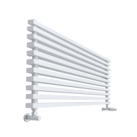 Горизонтальный радиатор с квадратными колонками КЗТО QUADRUM NEO 50 H 1000 RAL 9016 схема 2