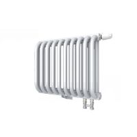 Низкий двухрядный радиатор с квадратным коллектором КЗТО РС с нижним правым подключением 2-300 1/2 схема 1