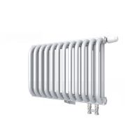 Низкий двухрядный радиатор с квадратным коллектором КЗТО РС с нижним правым подключением 2-300 1/2 схема 2