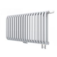 Низкий двухрядный радиатор с квадратным коллектором КЗТО РС с нижним правым подключением 2-300 1/2 схема 5