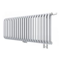 Низкий двухрядный радиатор с квадратным коллектором КЗТО РС с нижним правым подключением 2-300 1/2 схема 7