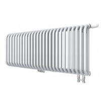 Низкий двухрядный радиатор с квадратным коллектором КЗТО РС с нижним правым подключением 2-300 1/2 схема 9