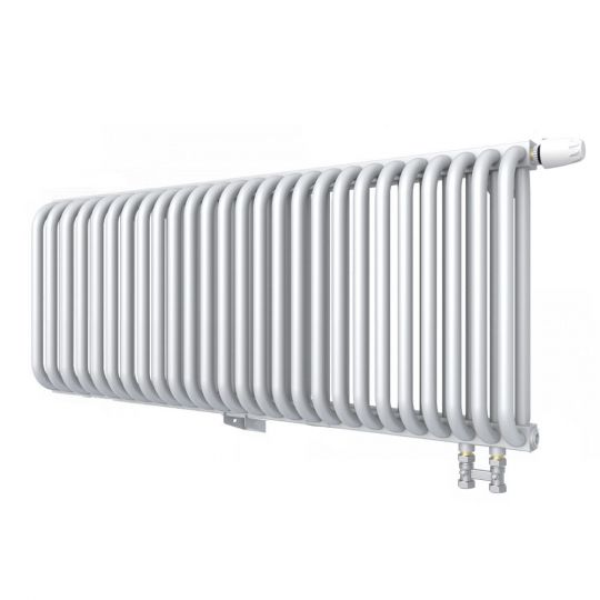 Низкий двухрядный радиатор с квадратным коллектором КЗТО РС с нижним правым подключением 2-300 1/2 схема 9