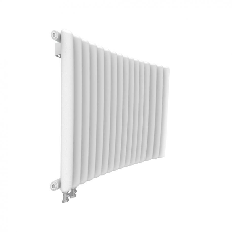 Трубчатый однорядный радиатор КЗТО Гармония с торцами полусферической формы С40 1-500-16 нижнее подключение лев Rвнутр3835 RAL 9016