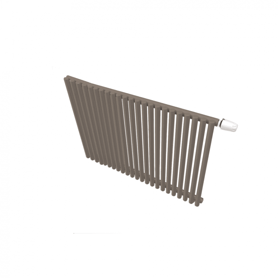 Изображение Стальной радиатор КЗТО Гармония с тонкими трубками А25 N 1-500-23 нижнее подключение прав RAL 7048