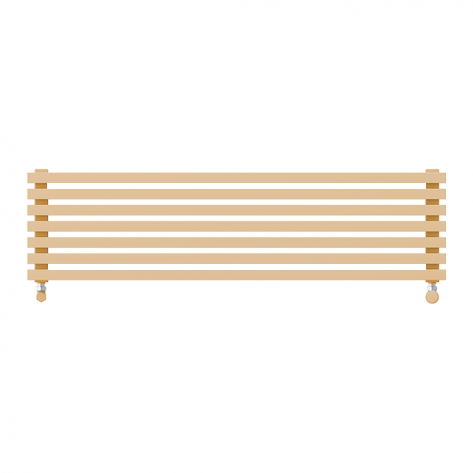 Горизонтальный радиатор с квадратными светло-бежевыми колонками КЗТО QUADRUM 30 H 1 1250-8 Светло-бежевый муар