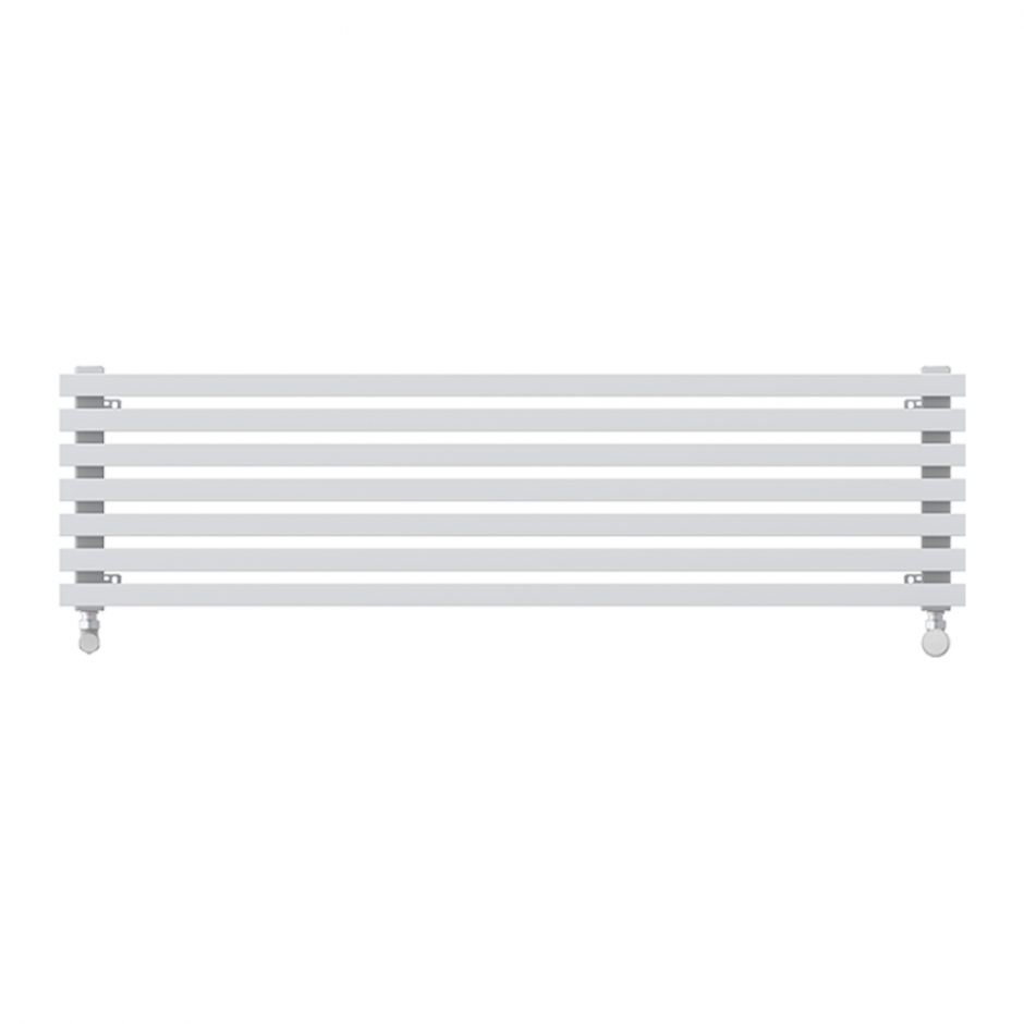 Горизонтальный радиатор с квадратными белыми колонками КЗТО QUADRUM 30 H 1 1000-6 Белый муар