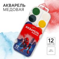 Акварель медовая «Человек-паук», 12 цветов, без кисти