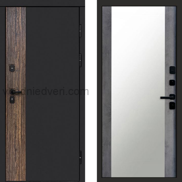 Входная дверь Termo-door ТОР - Зеркало Бетон темный