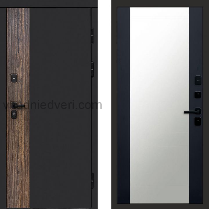 Входная дверь Termo-door ТОР - Зеркало Черный кварц+тонировка
