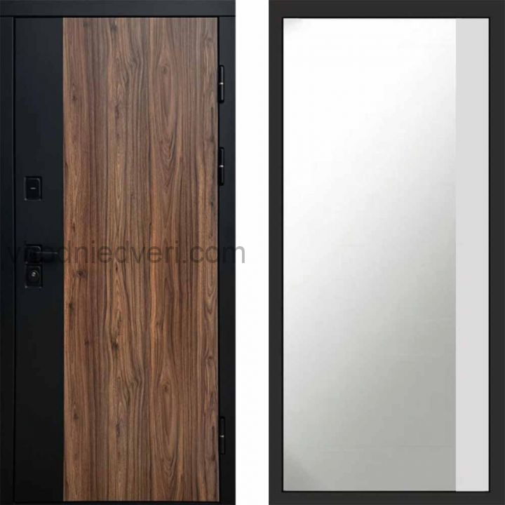 Входная дверь Termo-door Флэш - Широкое Зеркало Фацет Белый софт