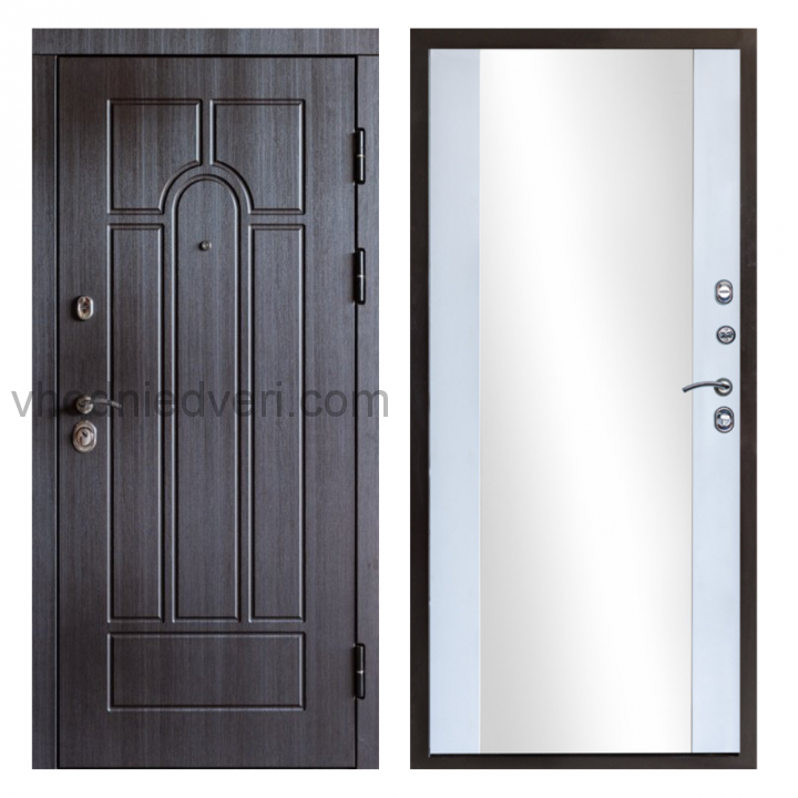 Входная дверь Termo-door Модена Венге - Зеркало Белый софт