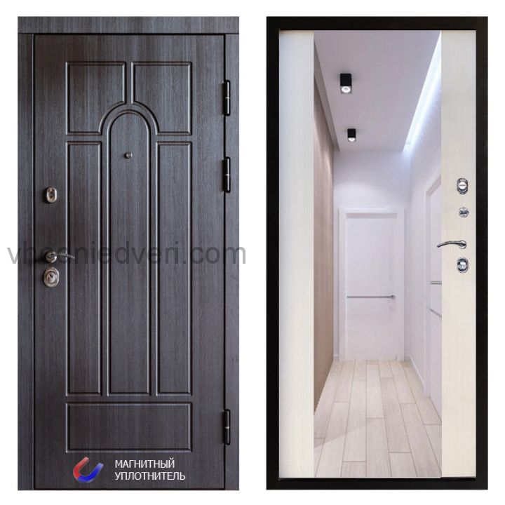 Входная дверь Termo-door Модена Венге - Зеркало Лиственница